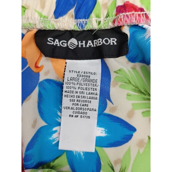 Vtg SAG HARBOR Womens Wrap Floral Skirt Sz L Y2K Hawaiian - Picture 8 of 9